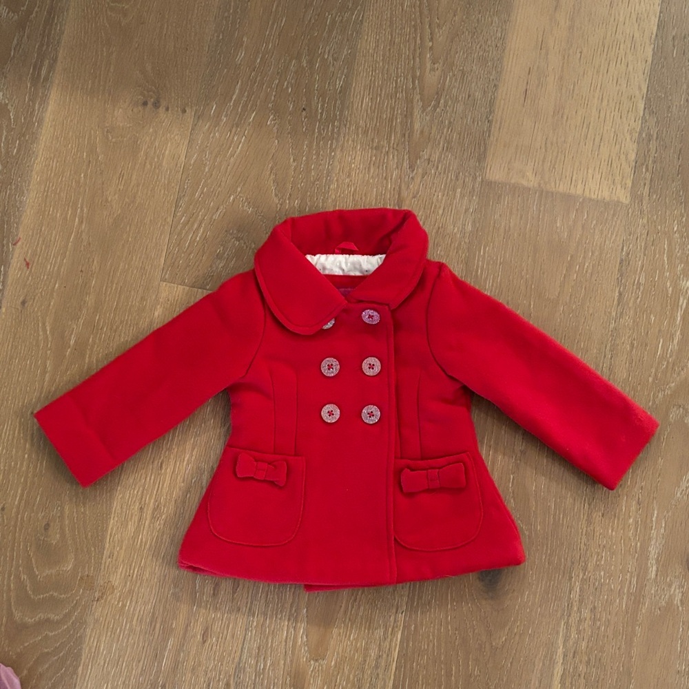 London Fog Bright Red Kids Pea Coat